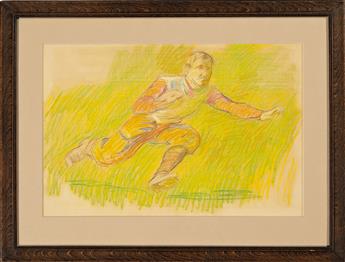 PHILIP LESLIE HALE Study of a Running Back (Football Match).